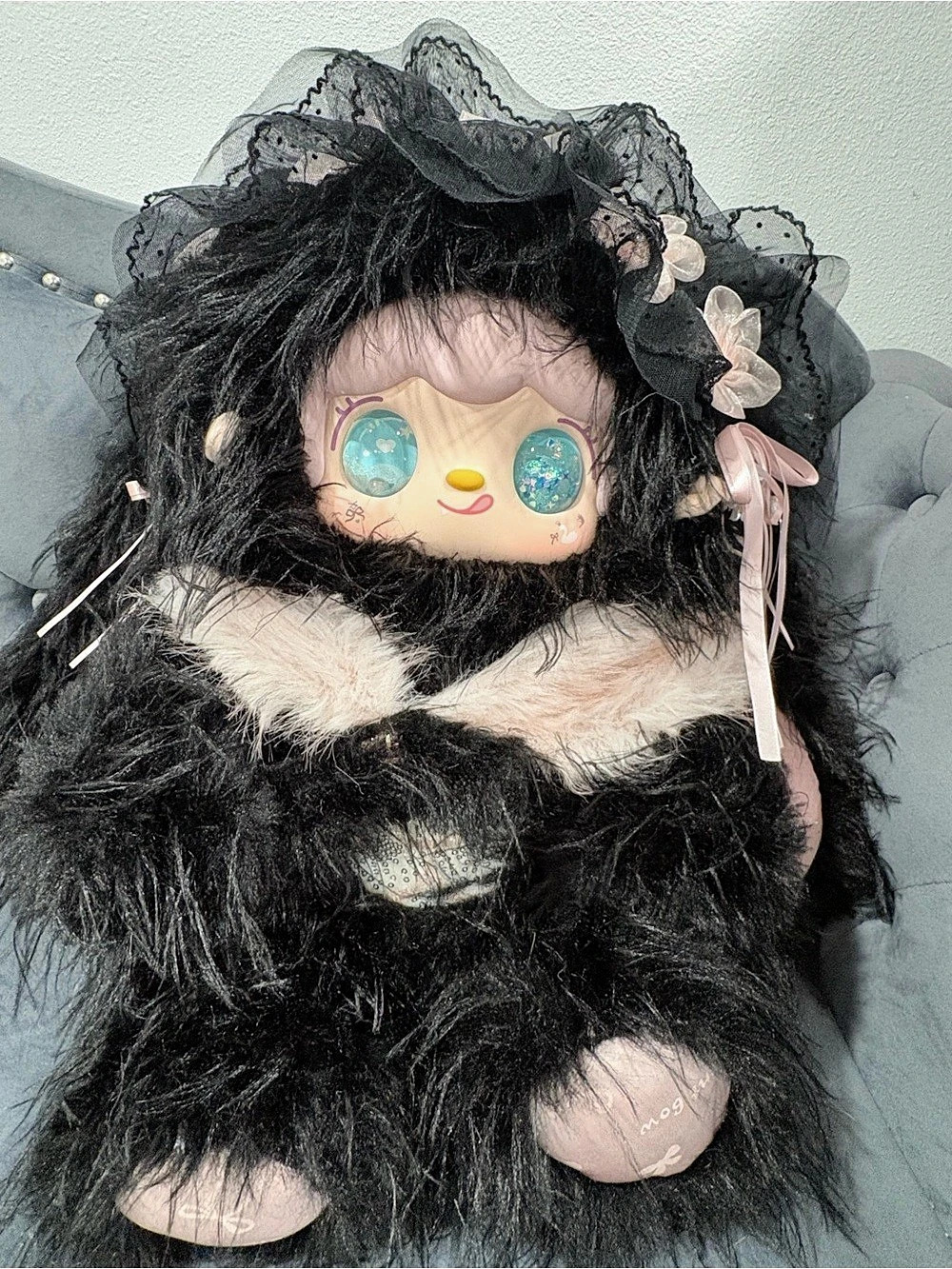 Yooki 1000% Fluffy Fantasy Series Black Swan’s Dream Black bunny liquid eyes